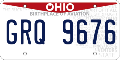 OH license plate GRQ9676