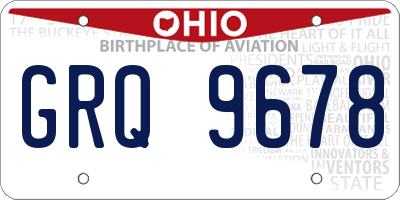 OH license plate GRQ9678
