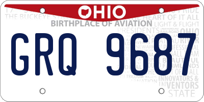 OH license plate GRQ9687