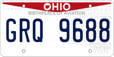 OH license plate GRQ9688