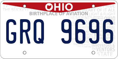 OH license plate GRQ9696