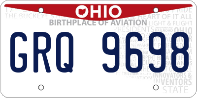 OH license plate GRQ9698