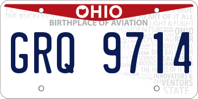 OH license plate GRQ9714