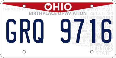 OH license plate GRQ9716