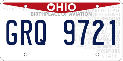 OH license plate GRQ9721