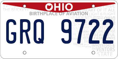 OH license plate GRQ9722