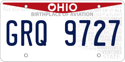 OH license plate GRQ9727