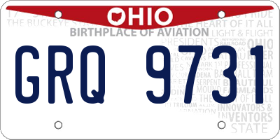 OH license plate GRQ9731