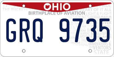 OH license plate GRQ9735