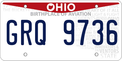 OH license plate GRQ9736