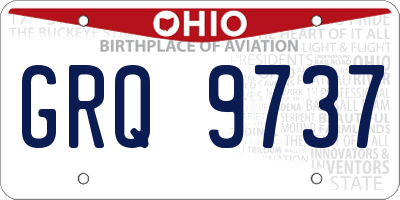 OH license plate GRQ9737