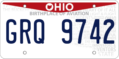 OH license plate GRQ9742