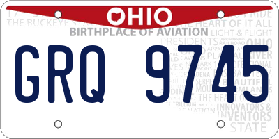 OH license plate GRQ9745
