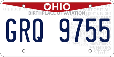 OH license plate GRQ9755