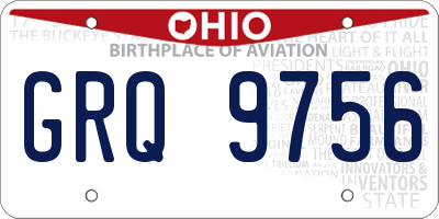 OH license plate GRQ9756