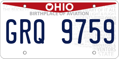 OH license plate GRQ9759