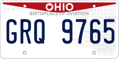 OH license plate GRQ9765