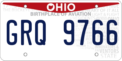 OH license plate GRQ9766