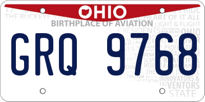 OH license plate GRQ9768