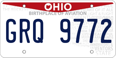 OH license plate GRQ9772