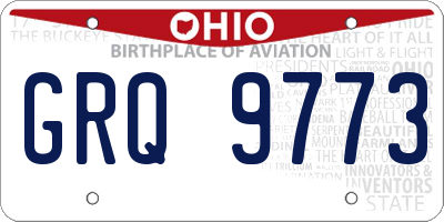 OH license plate GRQ9773