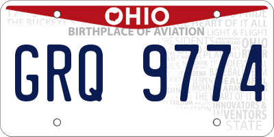 OH license plate GRQ9774