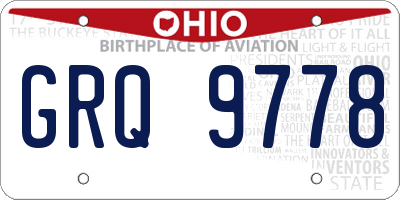 OH license plate GRQ9778