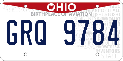 OH license plate GRQ9784