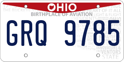 OH license plate GRQ9785