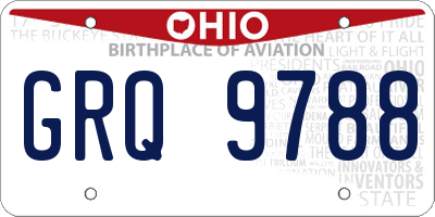 OH license plate GRQ9788