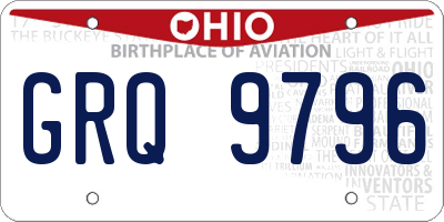 OH license plate GRQ9796