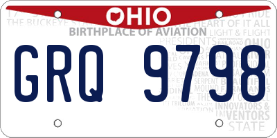 OH license plate GRQ9798