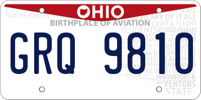 OH license plate GRQ9810