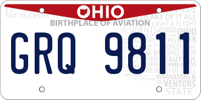 OH license plate GRQ9811