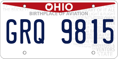 OH license plate GRQ9815