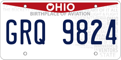 OH license plate GRQ9824