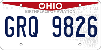 OH license plate GRQ9826