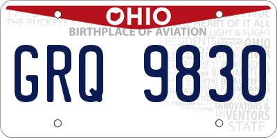 OH license plate GRQ9830