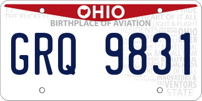 OH license plate GRQ9831