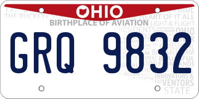 OH license plate GRQ9832