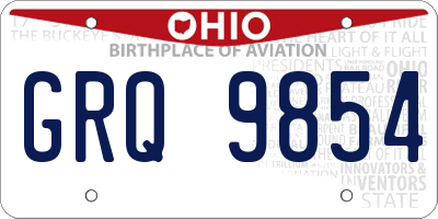 OH license plate GRQ9854