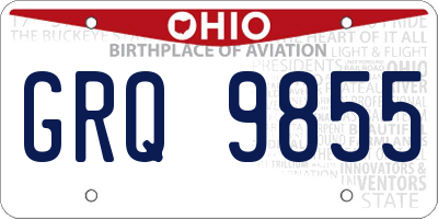 OH license plate GRQ9855