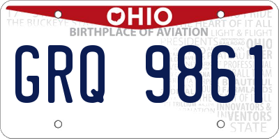 OH license plate GRQ9861