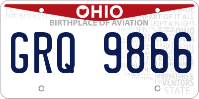 OH license plate GRQ9866