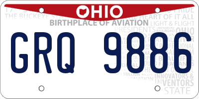 OH license plate GRQ9886