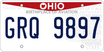 OH license plate GRQ9897