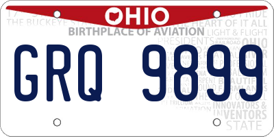 OH license plate GRQ9899