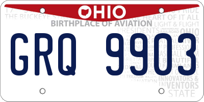 OH license plate GRQ9903