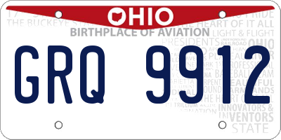 OH license plate GRQ9912
