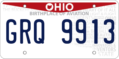 OH license plate GRQ9913